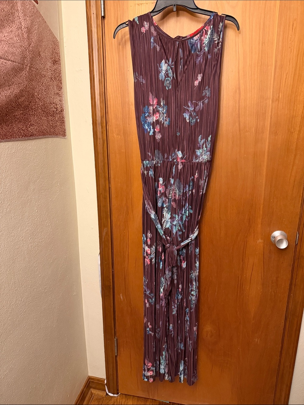 Max & Co. Plum Floral Pleated Jumpsuit